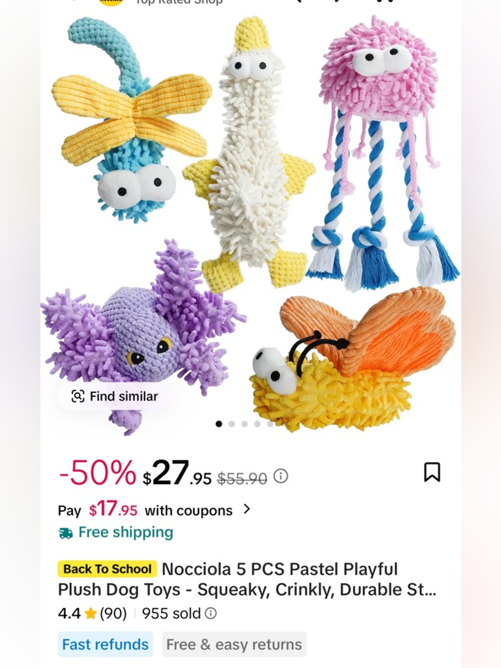 Nocciola 5 pc Dog Toys